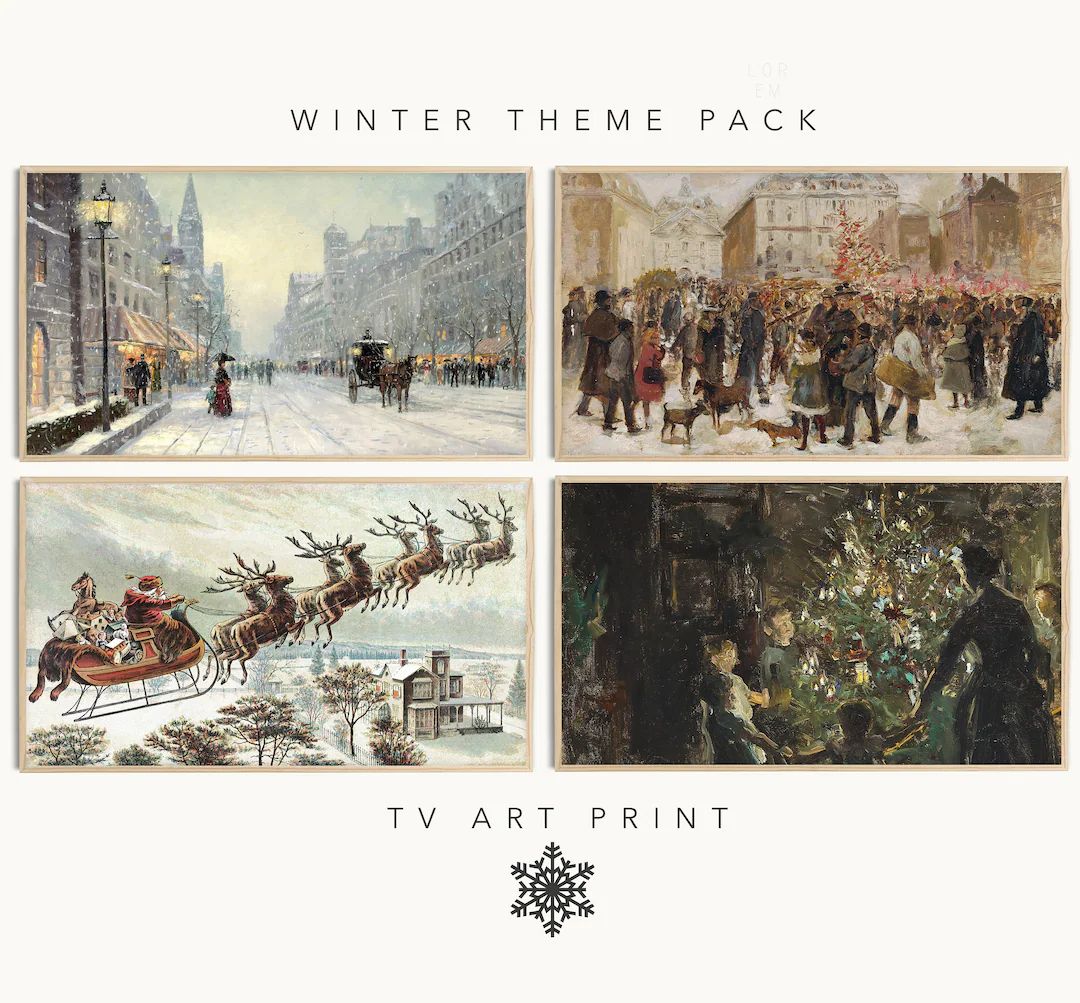 Samsung Frame TV Art Vintage Winter Theme Pack Rustic - Etsy | Etsy (US)