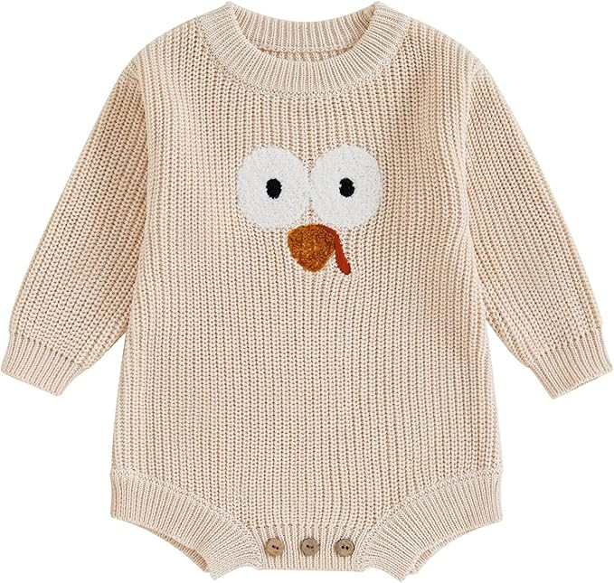 FYBITBO Baby Girl Boy Sweater Knit Oversized Pullover Sweatshirt Romper Onesie Warm Fall Winter C... | Amazon (US)