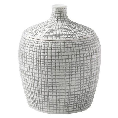 Cestino Cotton Jar Gray/White - Cassadecor | Target