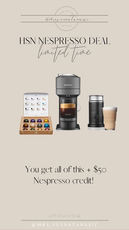 HSN Nespresso $199 deal for limited time only! You get all of this + a $50 Nespresso credit too! 

Nespresso, HSN, HSN deal, Nespresso Vertuo, coffee machine, espresso machine, coffee, gift guide for him, Father’s Day gift idea, 

#LTKGiftGuide #LTKhome #LTKsalealert