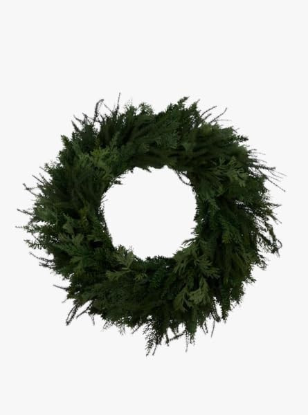 Mixed Pine and Juniper Wreath, Artificial Greenery Holiday Wreath with Realistic Pine Branches an... | Amazon (US)