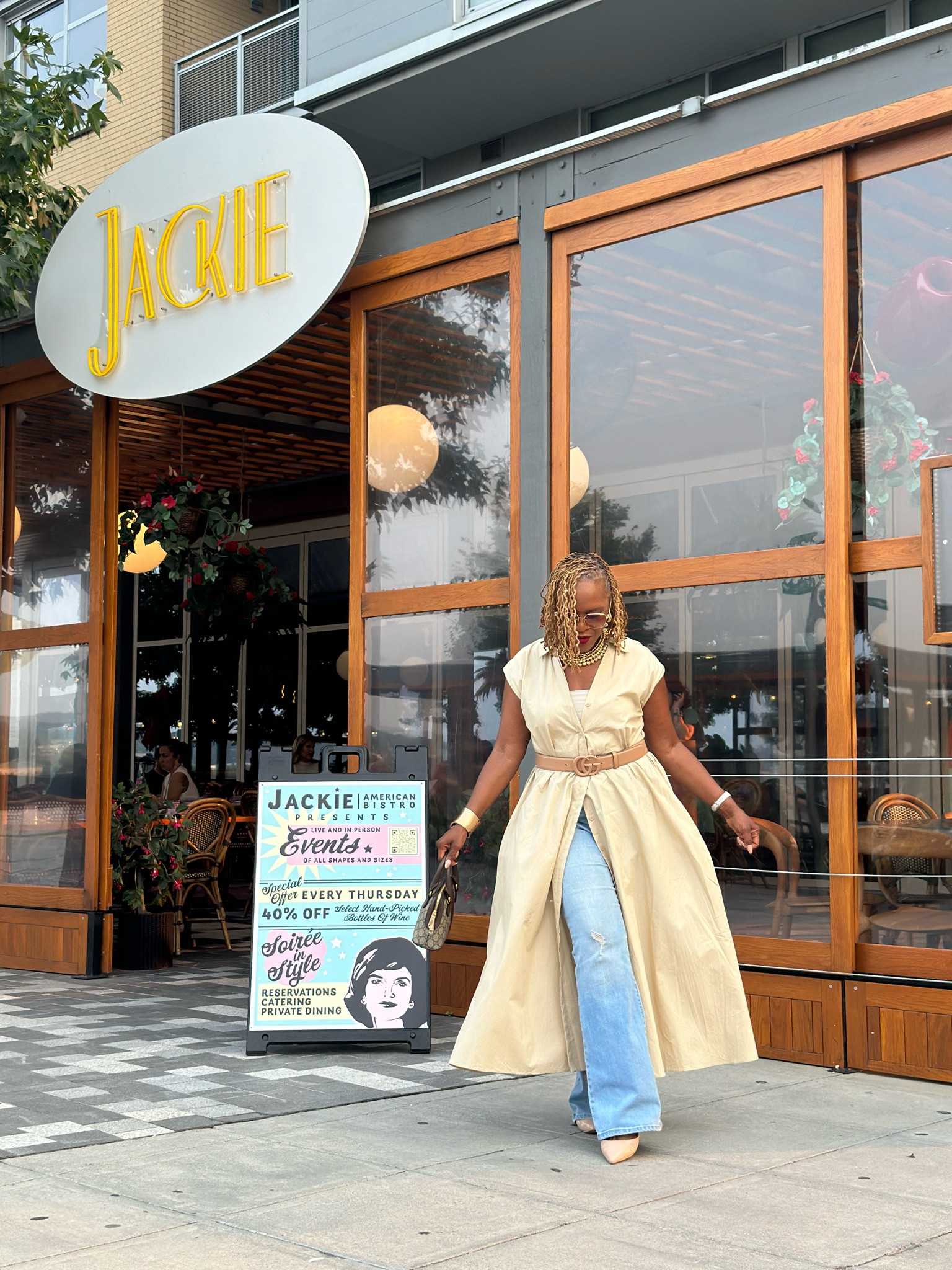 Summer Fit: neutral tan dress with pockets over denim jeans 

#LTKStyleTip #LTKWorkwear #LTKMidsize