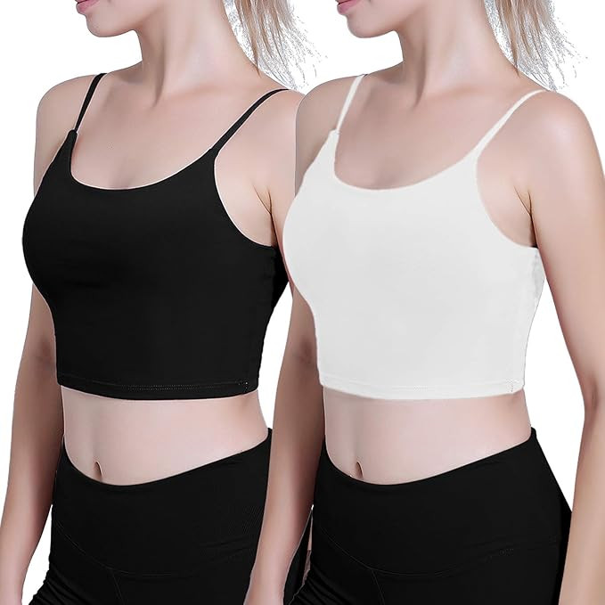 Double Couple Sports Bras for Women Criss-Cross Back Padded Yoga Bra with Removable Cup | Amazon (US)