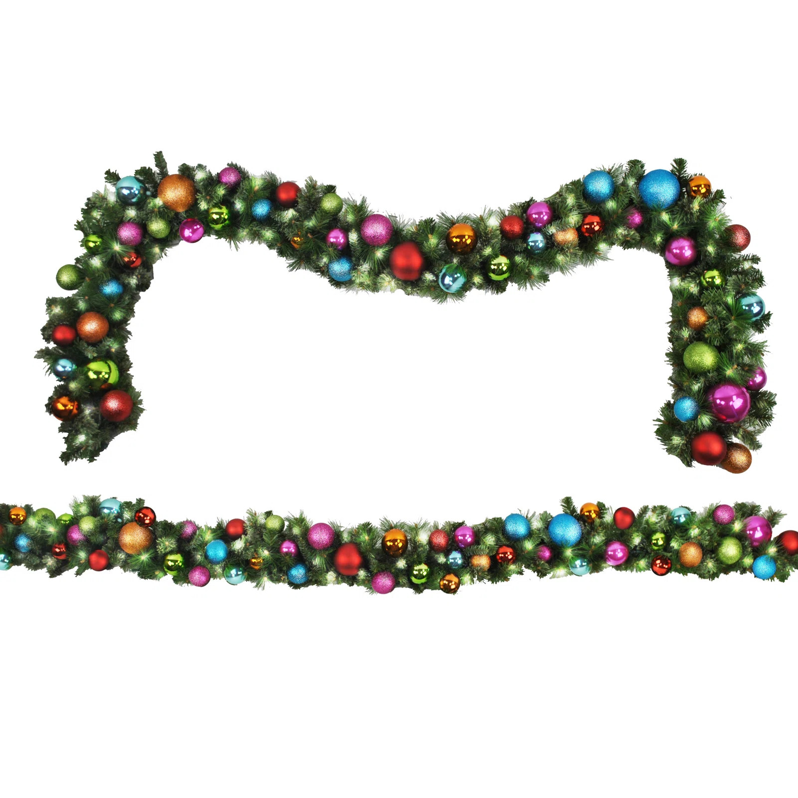 Queens of Christmas 108' Garland  with 100 Warm Lights | Wayfair | Wayfair North America