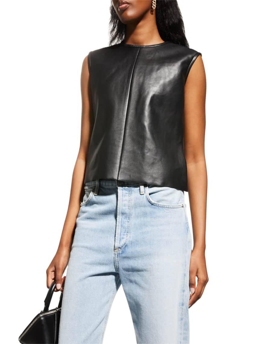 LaMarque Sofia Sleeveless Leather Top | Neiman Marcus