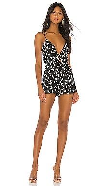superdown Shelby Front Tie Romper in Black from Revolve.com | Revolve Clothing (Global)