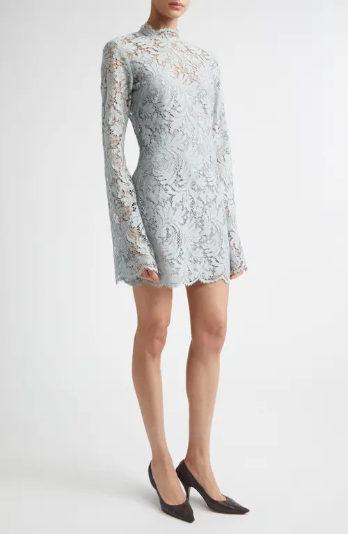 A.L.C. Eden Floral Lace Mock Neck Minidress in Slate Blue at Nordstrom, Size 0 | Nordstrom