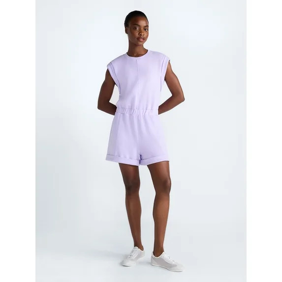Scoop Women's and Women's Plus Scubaknit Crewneck Romper, Sizes XS-4X | Walmart (US)