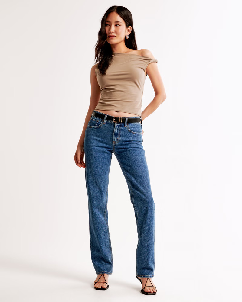 Women's Mid Rise 90s Straight Jean | Women's Bottoms | Abercrombie.com | Abercrombie & Fitch (US)