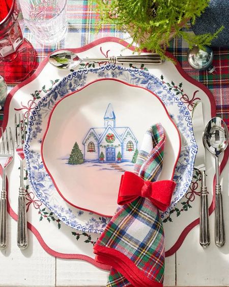 Have a Chinoiserie blue Christmas with this amazing combo! 💙 Look how perfectly the Holiday Church Accent Plates coordinate with the Chinoiserie Dinner Plates. 

Rachael’s Style Tip: Invest in not-so-basic “basics”! 😊 The Chinoiserie Plates, Bow Napkin Rings, & Red Pub Glasses work fabulous for 4th of July too! 🇺🇸 


#LTKhome #LTKHoliday #LTKSeasonal