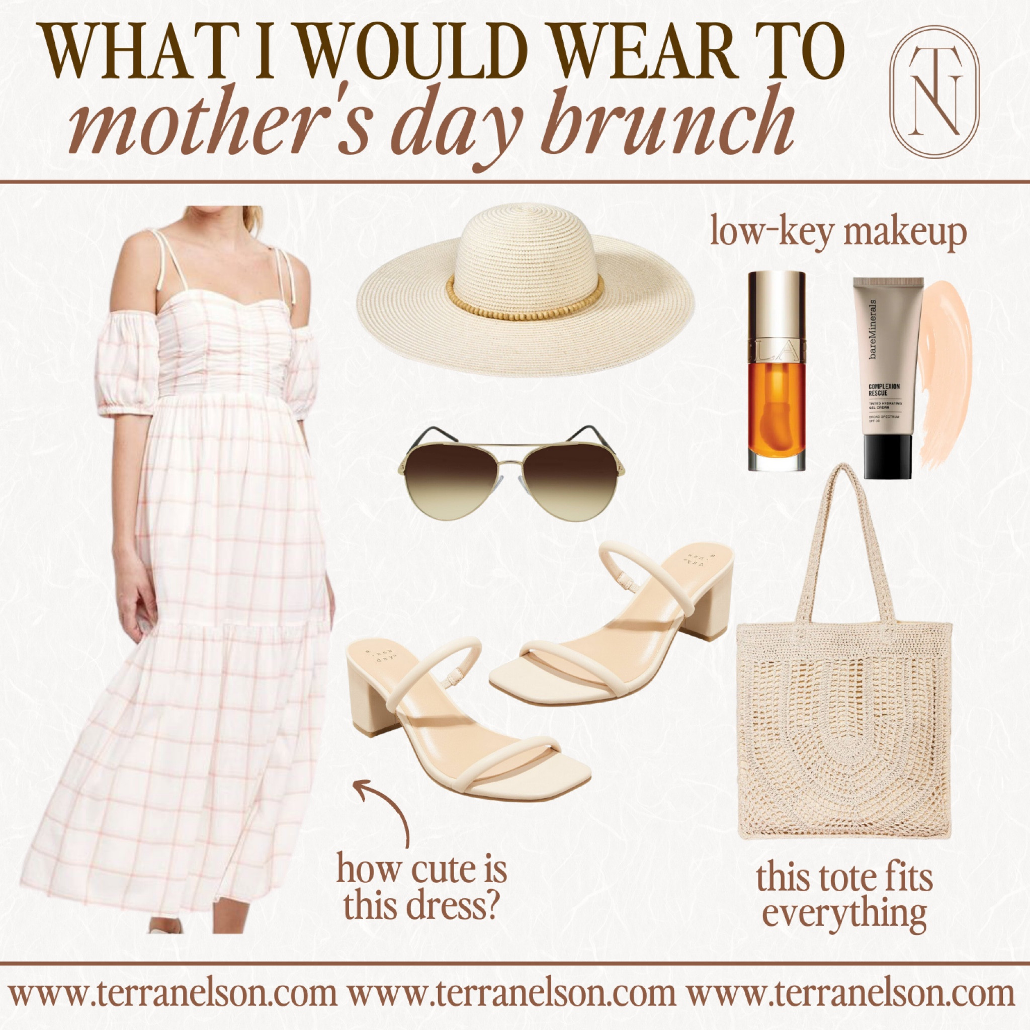 Mother’s Day outfits / brunch outfits / spring outfits / spring dresses / spring hats / neutral handbags / neutral sandals / summer outfits / 

#LTKSeasonal #LTKshoecrush #LTKstyletip