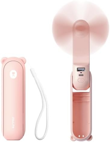 JISULIFE Handheld Mini Fan, 3 IN 1 USB Rechargeable Portable Fan [12-19 Working Hours] with Power... | Amazon (US)