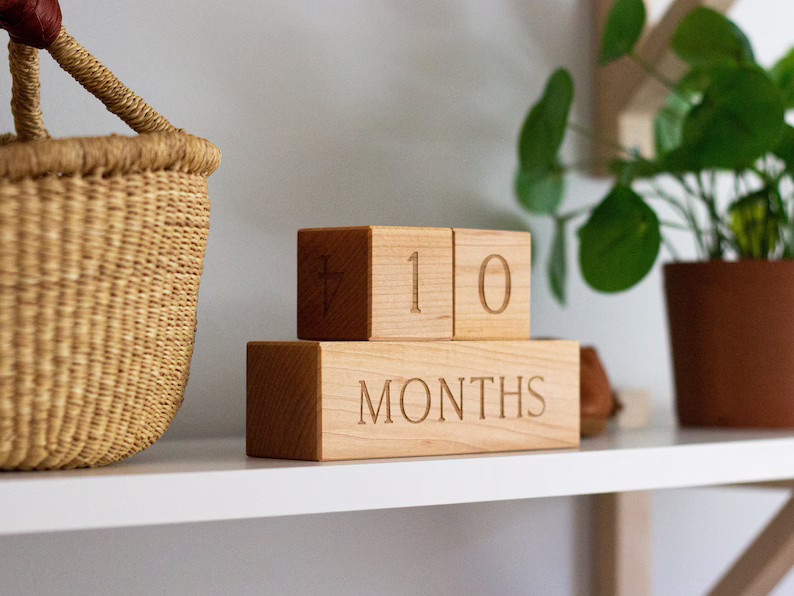 Wooden Milestone Blocks modern Wood Number Blocks for Milestones and Countdowns Days, Weeks, Mont... | Etsy (US)