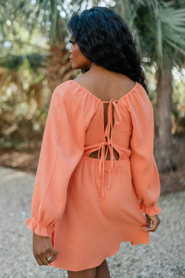 Ultimate Getaway Orange V-Neck Mini Dress FINAL SALE | Pink Lily