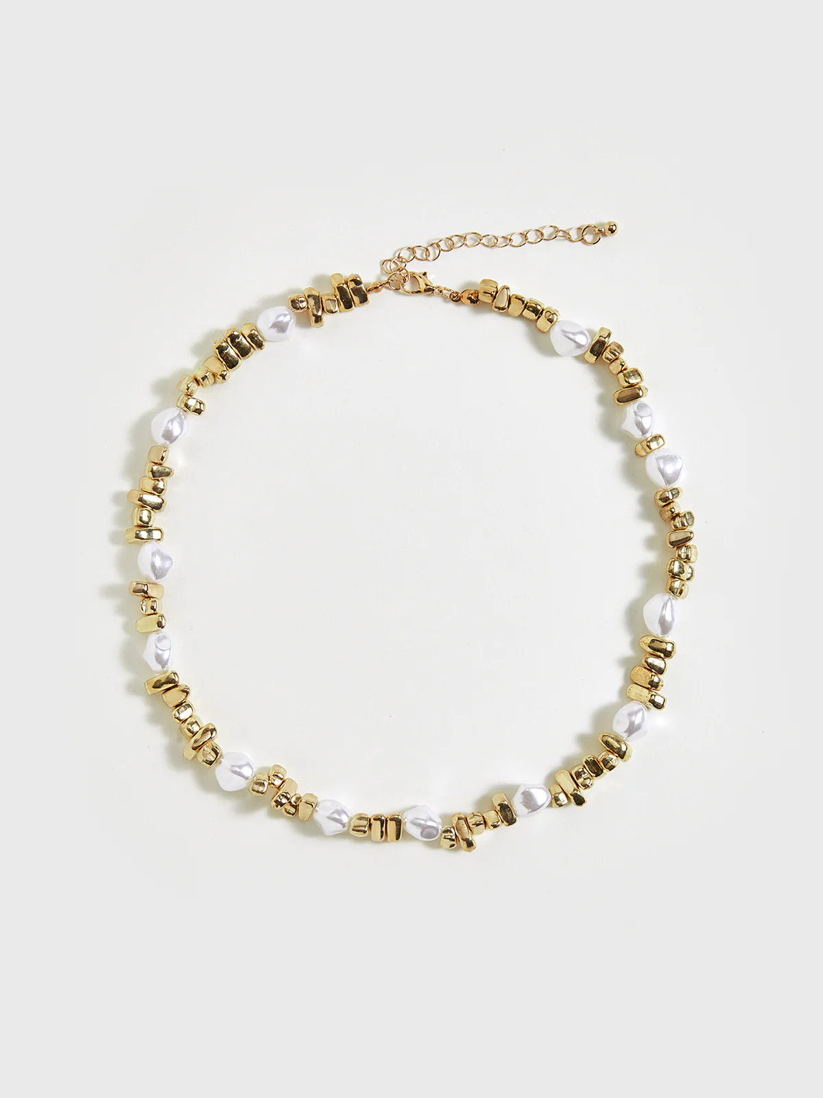 Pearl & Gold Beaded Choker Necklace | Commense