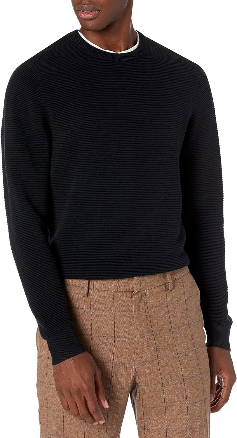Goodthreads Men's Soft Cotton Ottoman Stitch Crewneck Sweater | Amazon (US)