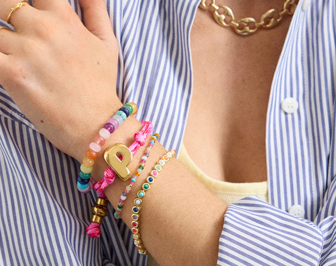 Knotty Initial Custom Bracelet - Fuchsia | BaubleBar