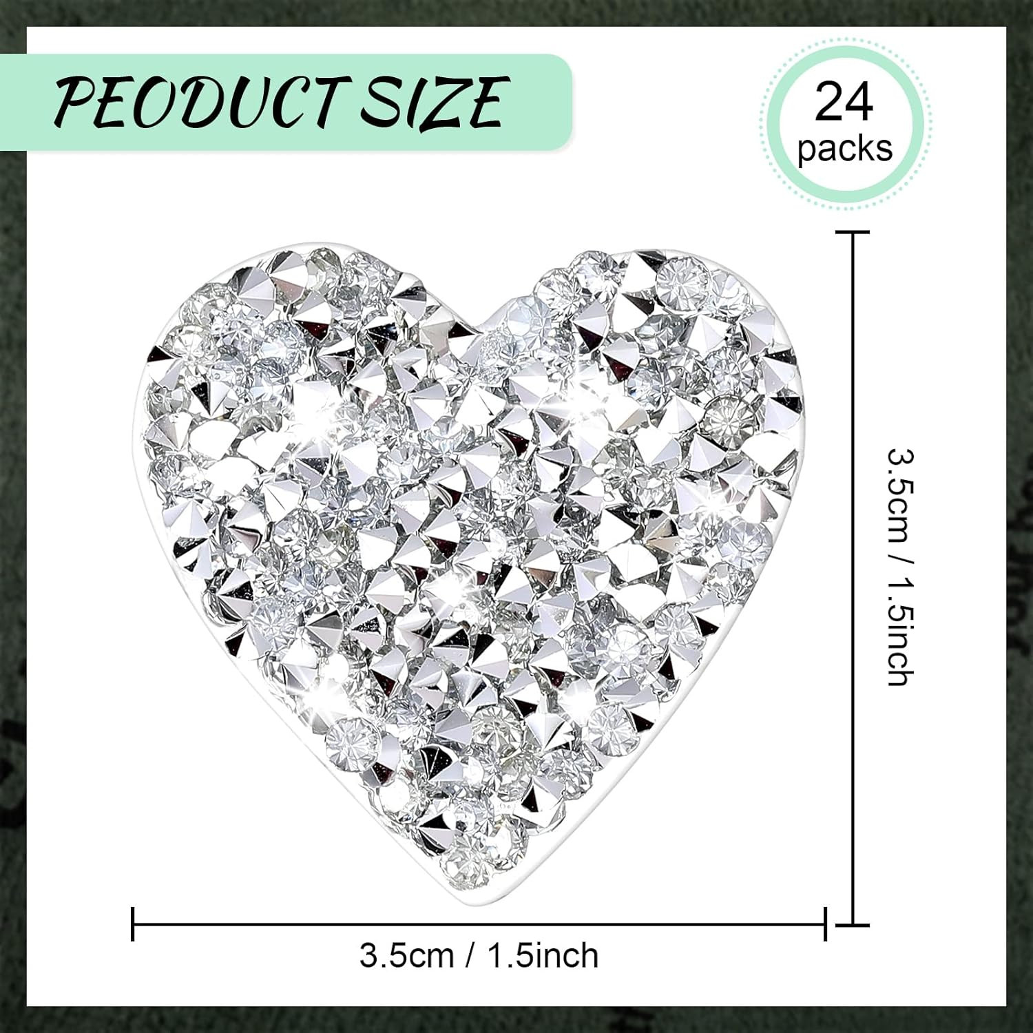 24 Pieces Star Patches Rhinestone Patches Heart Shape Diamond Appliques Adhesive Applique Glitter... | Amazon (US)
