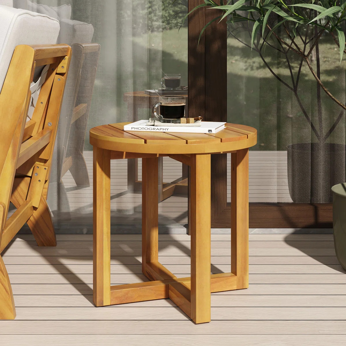 Provide your outdoor seating ensemble with a charming and functional sidekick. Crafted with solid... | Wayfair North America