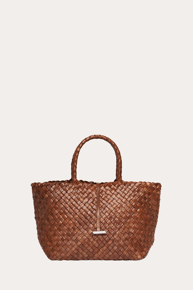 Midi Leather Basket Light Brown | LITTLE LIFFNER
