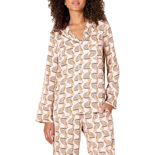 Amazon.com: Amazon Essentials Women's Regular-Fit Long-Sleeve Satin Sleep Shirt Only (Pants Sold ... | Amazon (US)