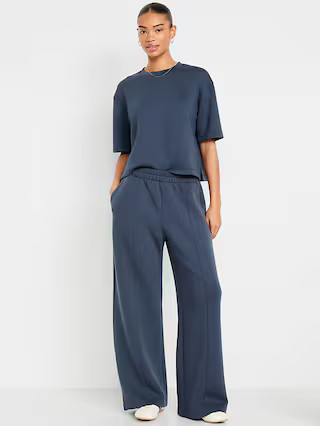 High-Waisted Bounce Fleece Wide-Leg Sweatpants | Old Navy (US)