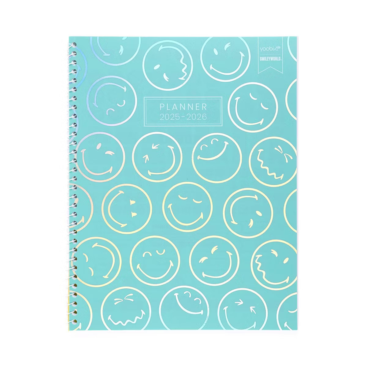 Yoobi SmileyWorld Monthly Planner 8.5"x11" Teal Holographic Smiley | Target