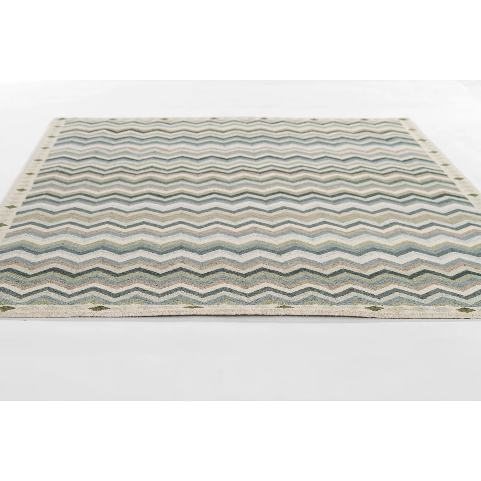 Abbott Erin Gates by Momeni Abbot Hand Tufted Wool Zig Zag Blue Area Rug | Wayfair North America