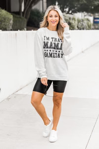 I'm That Mama On Gameday Ash Graphic Sweatshirt | Pink Lily