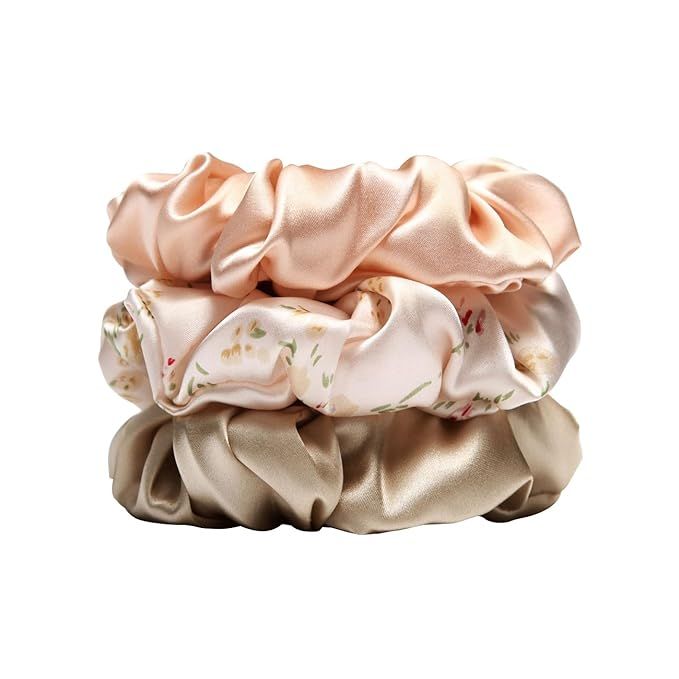 3Pack Silk Scrunchies For Hair Mulberry Silk 16 Momme Scrunchies With Elastic Band Silk Hair Scru... | Amazon (US)