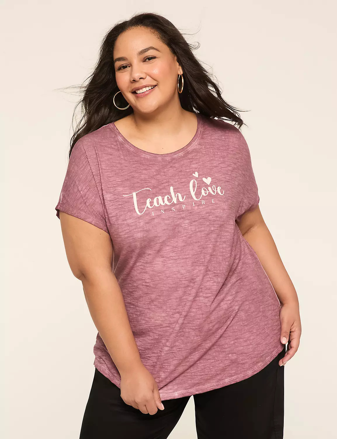 Teach Love Dolman-Sleeve Graphic Tee | LaneBryant | Lane Bryant (US)