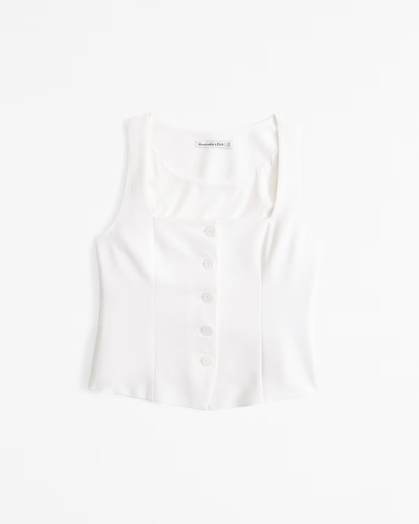 Women's The A&F Mara Tailored Vest Squareneck Set Top | Women's Tops | Abercrombie.com | Abercrombie & Fitch (US)