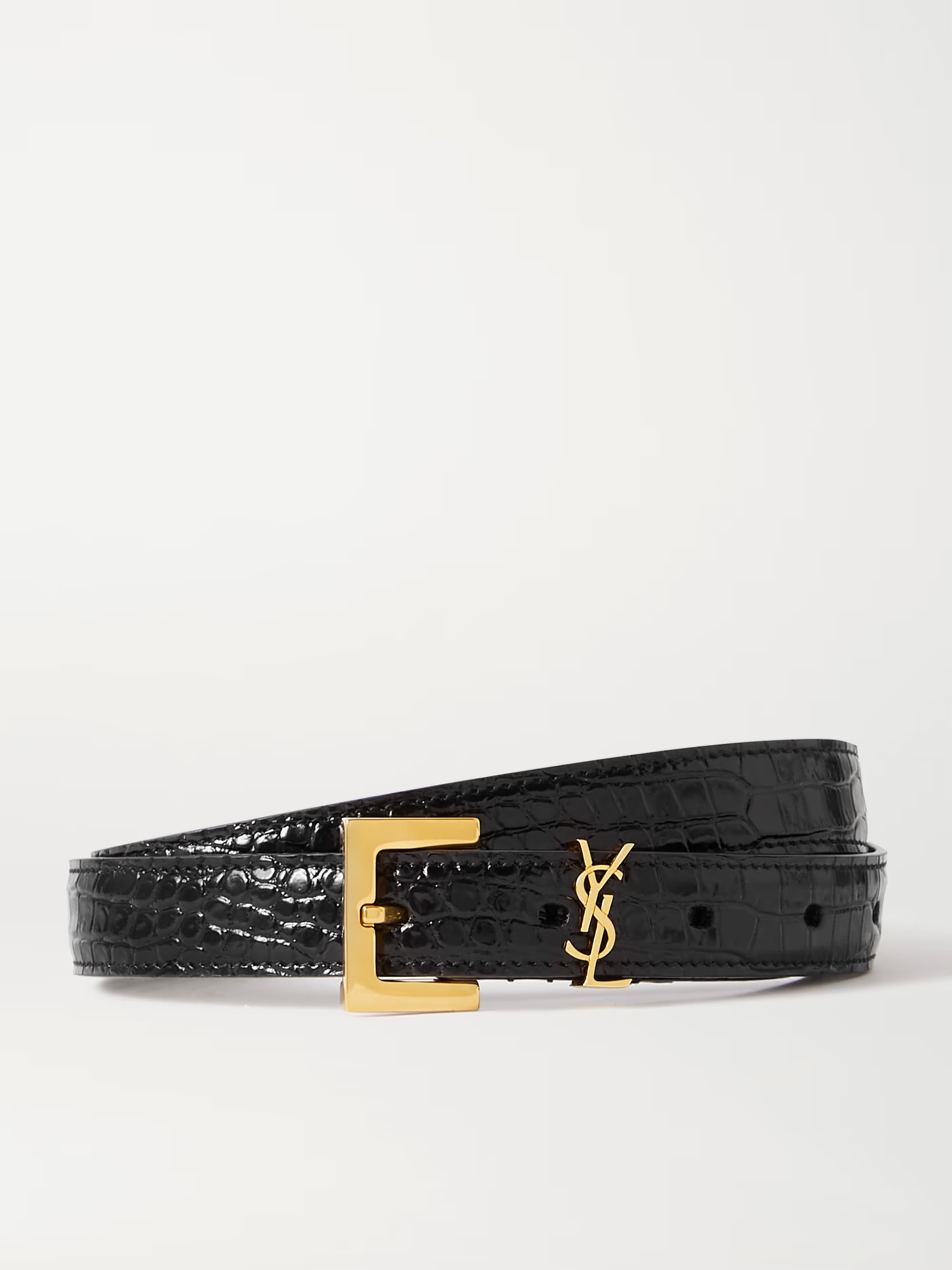Cassandre embellished croc-effect leather belt | NET-A-PORTER (US)