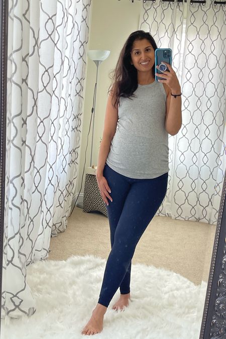 Found the perfect pair of maternity activewear leggings. They passed my “bend it over and touch yo toes test” and aren’t sheer. They’ve got pockets too with a nice little design as well.

This racerback tank is also breathable and very comfy. 

Ready for my 5 minute maternity walks around the neighborhood. 

#LTKsalealert #LTKbump #LTKunder50