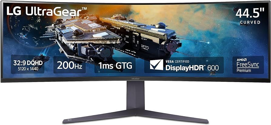 LG 45GR65DC-B 45" Ultragear™ QHD 1ms 200Hz Curved Gaming Monitor with VESA DisplayHDR™ 600 (D... | Amazon (US)
