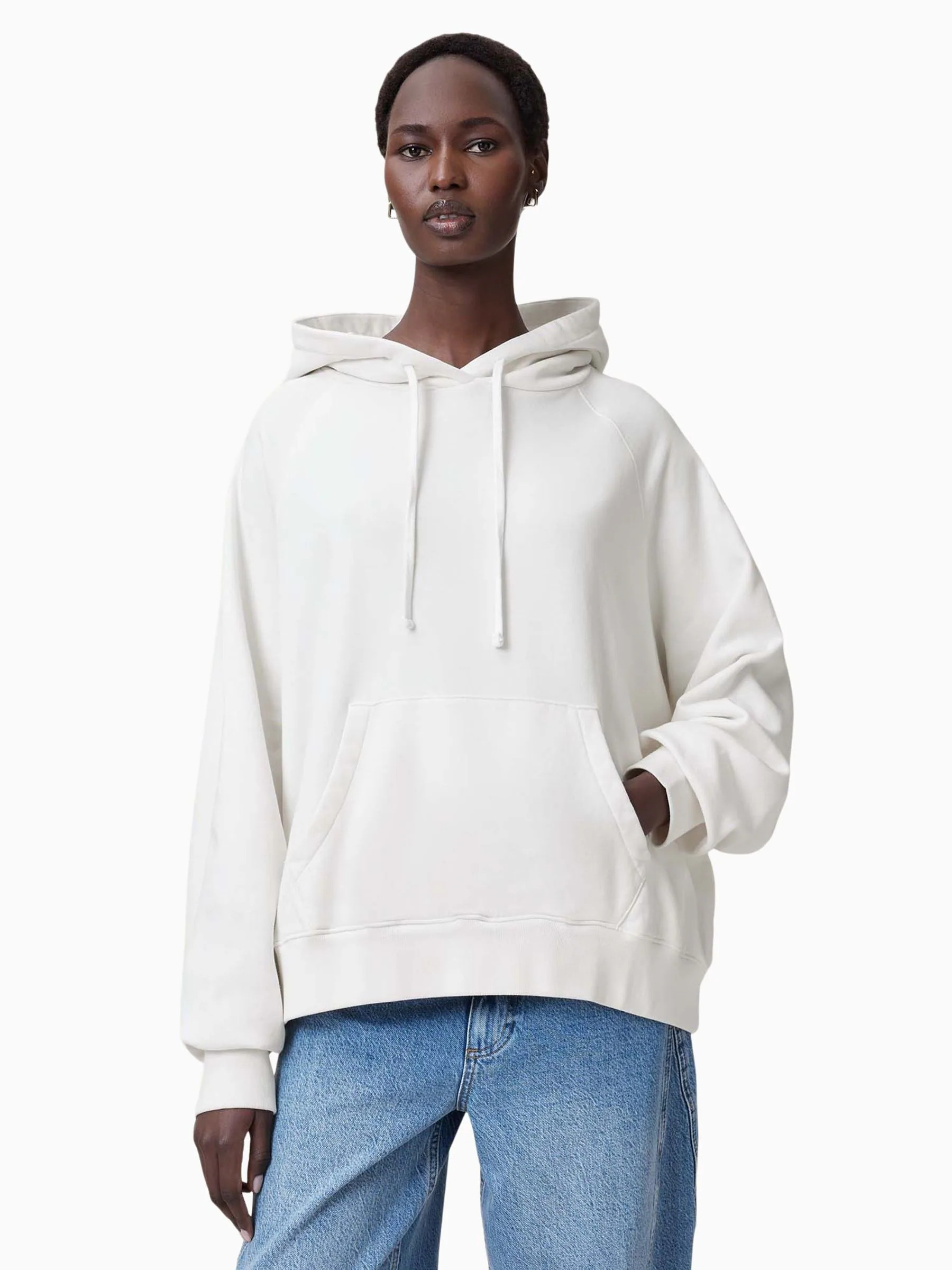 Buy AllSaints White Fuse Talon Hoodie from Next USA | Next US