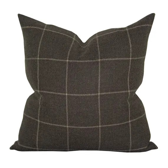 Pillow cover Bancroft Wool Plaid Sable striped Spark Modern | Etsy | Etsy (US)