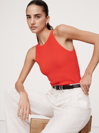 Sculpted Ribbed Tank | Banana Republic (US)