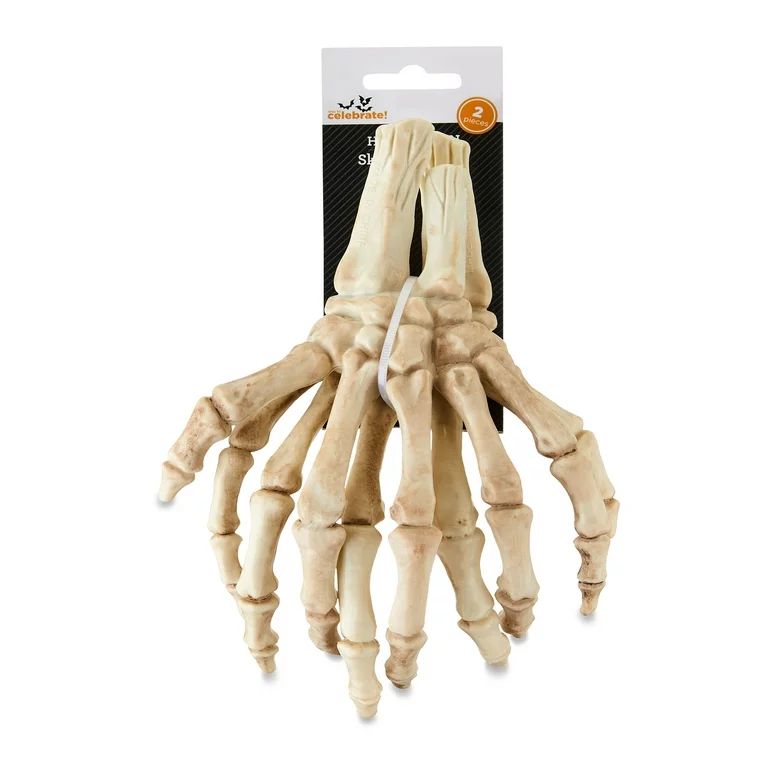 Halloween Faux Skeleton Hands Decoration, 8 in, 2 Count, Way To Celebrate | Walmart (US)
