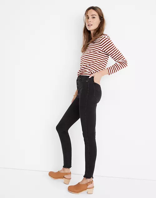 Petite 10" High-Rise Skinny Jeans in Berkeley Black: Button-Through Edition | Madewell