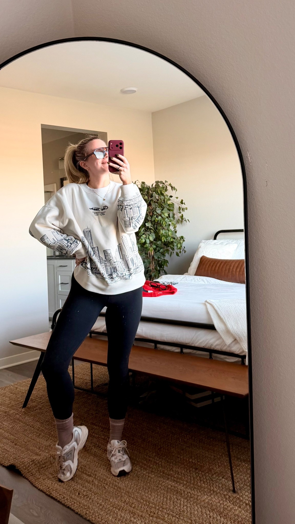 Casual Morning OOTD 🤍

easy, comfy, hgw morning uniform 🤭✨
• abercrombie crew neck
• lululemon align leggings
• new balance sneakers
• simple ankle socks
• anthro sunglasses

linking everything so you can recreate this cozy-casual vibe 🫶

#LTKGiftGuide #LTKfitnessgoals #LTKootd