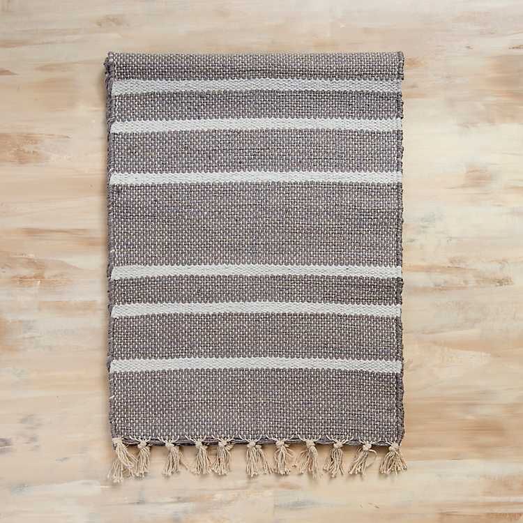 Gray Stripes Jute Table Runner | Kirkland's Home