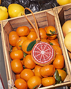 Orange Premium Beaded Grapefruit Clutch Bag | River Island UK & IE