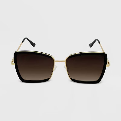 Women's Square Sunglasses - Wild Fable™ Black/Gold | Target