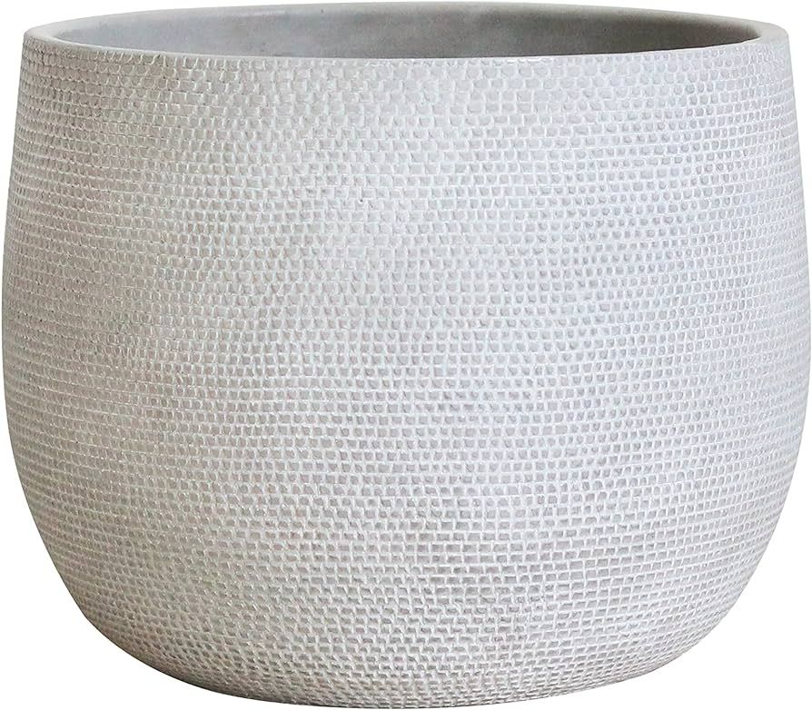 Olly & Rose Barcelona Ceramic Plant Pot Large 10 Inch - Off White Grey Flower Pots - Plant Pots I... | Amazon (US)