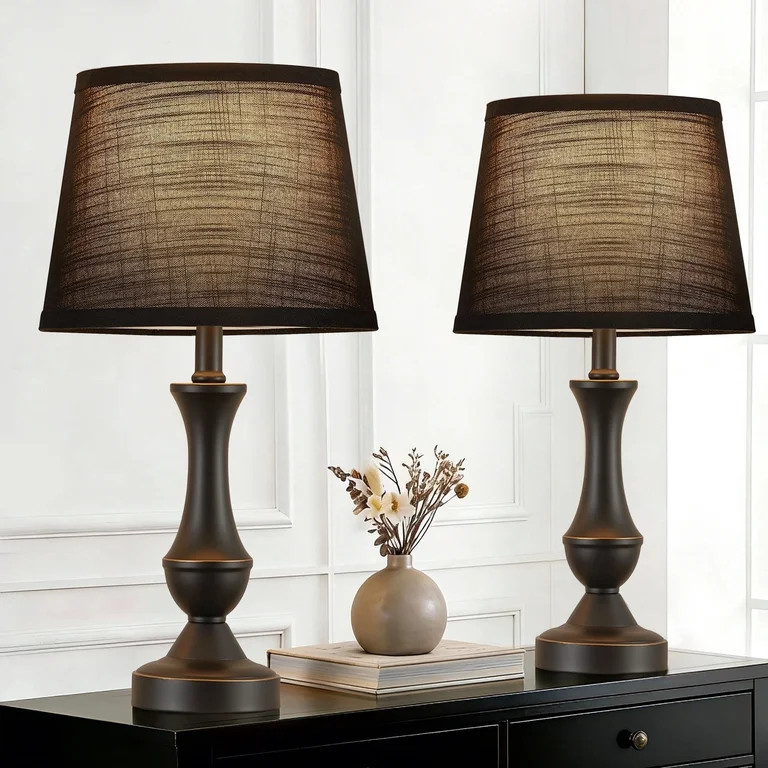NATYSWAN Table Lamp Set of 2, 19" Mordern Bedside Lamps for Living Room & Bedroom, Desk Lamps for... | Walmart (US)