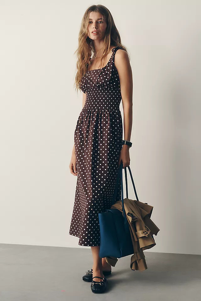 100% Cotton Smocked Midi Dress | Anthropologie (US)
