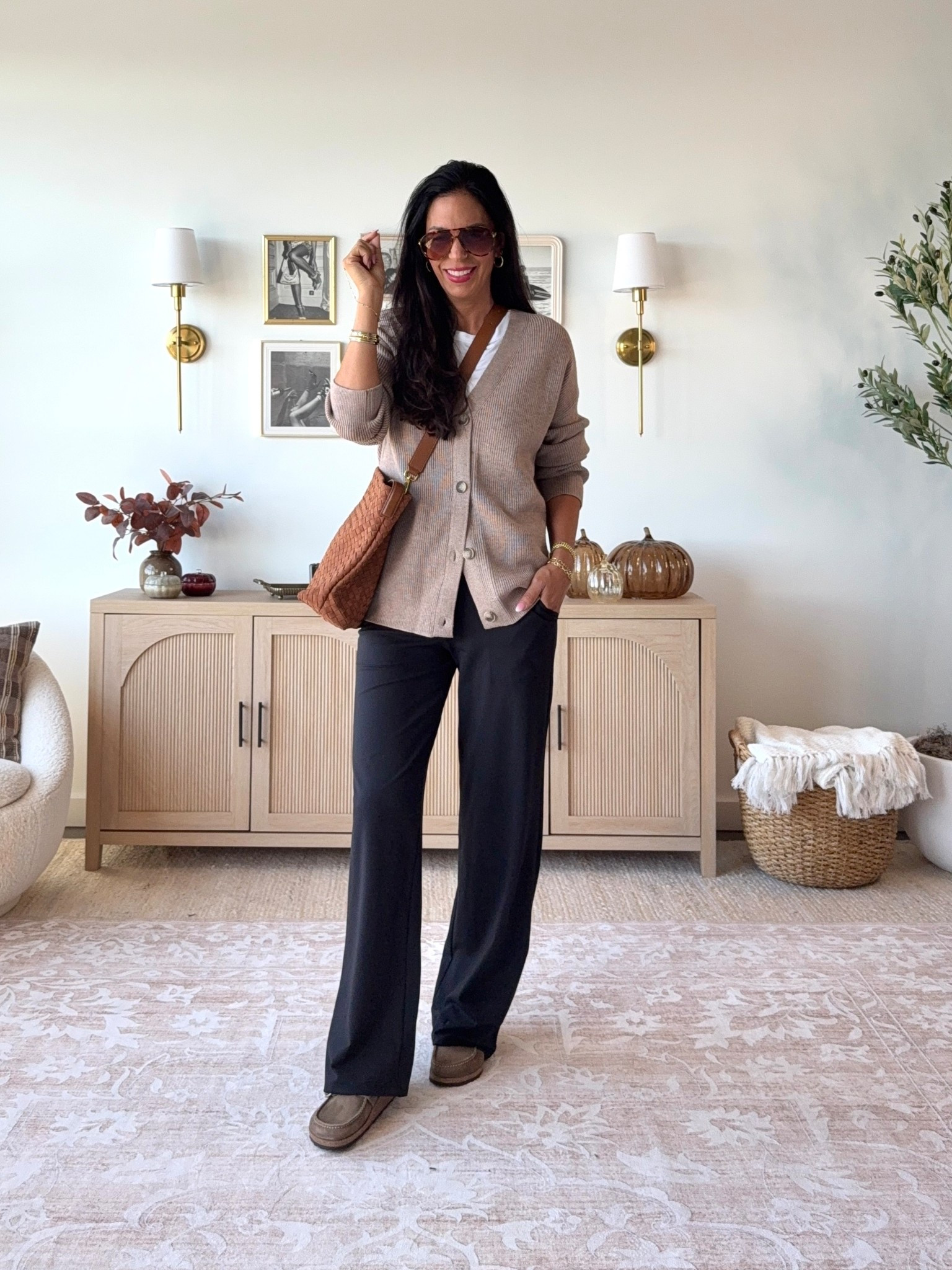 A few tweaks can totally shift your vibe. I’ll always love a comfy legging, but these wide-leg pants and chunky knits just hit different. Call it the Millennial Mom Upgrade. 🍂 comfortable and stylish! 
Sweater - medium 
Tee- small 
Wide leg align like comfort pant- small tall 

#LTKU #LTKOver40 #LTKFindsUnder100

#LTKTall #LTKFindsUnder50