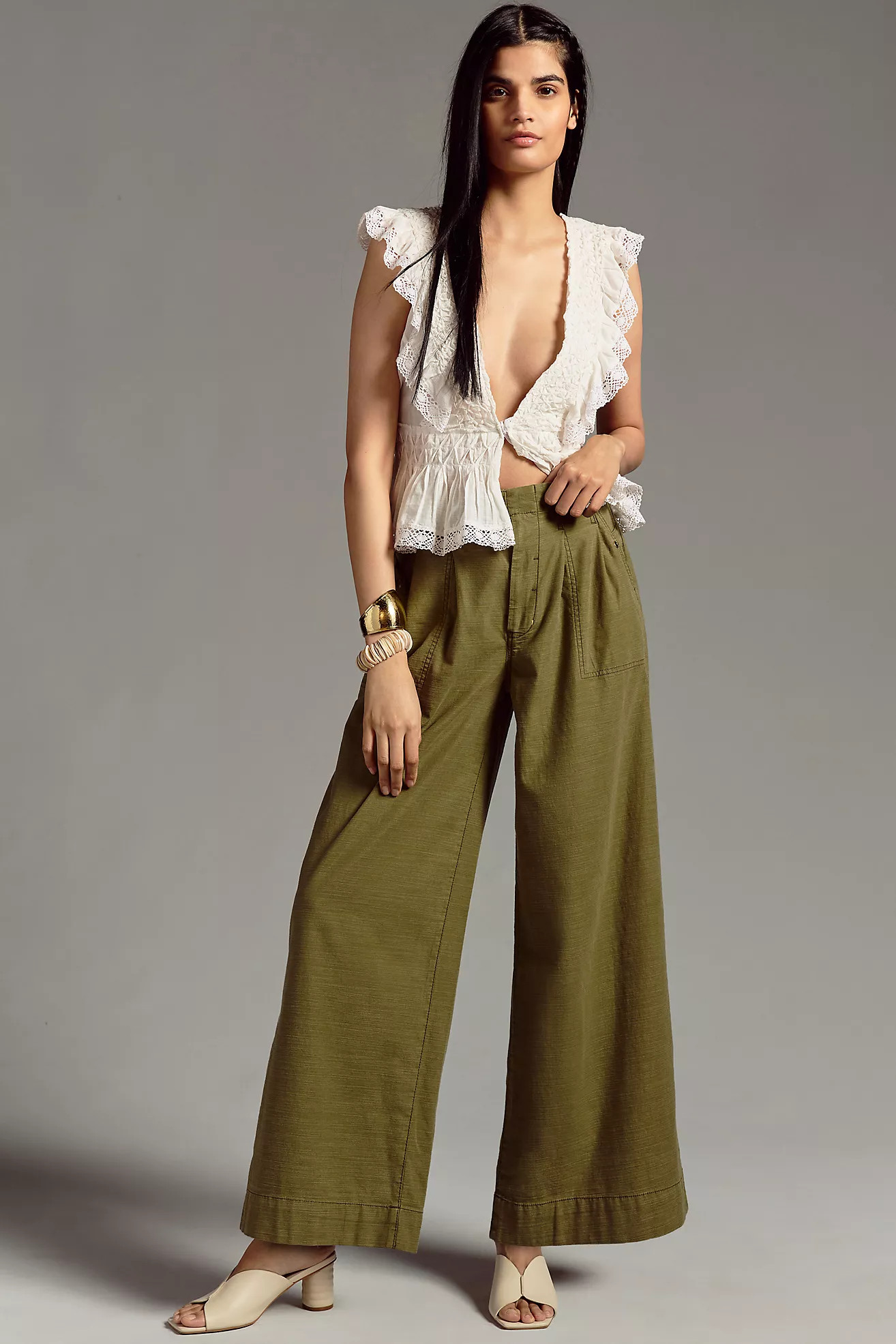 Pilcro Soft Wide-Leg Utility Pants | Anthropologie (US)