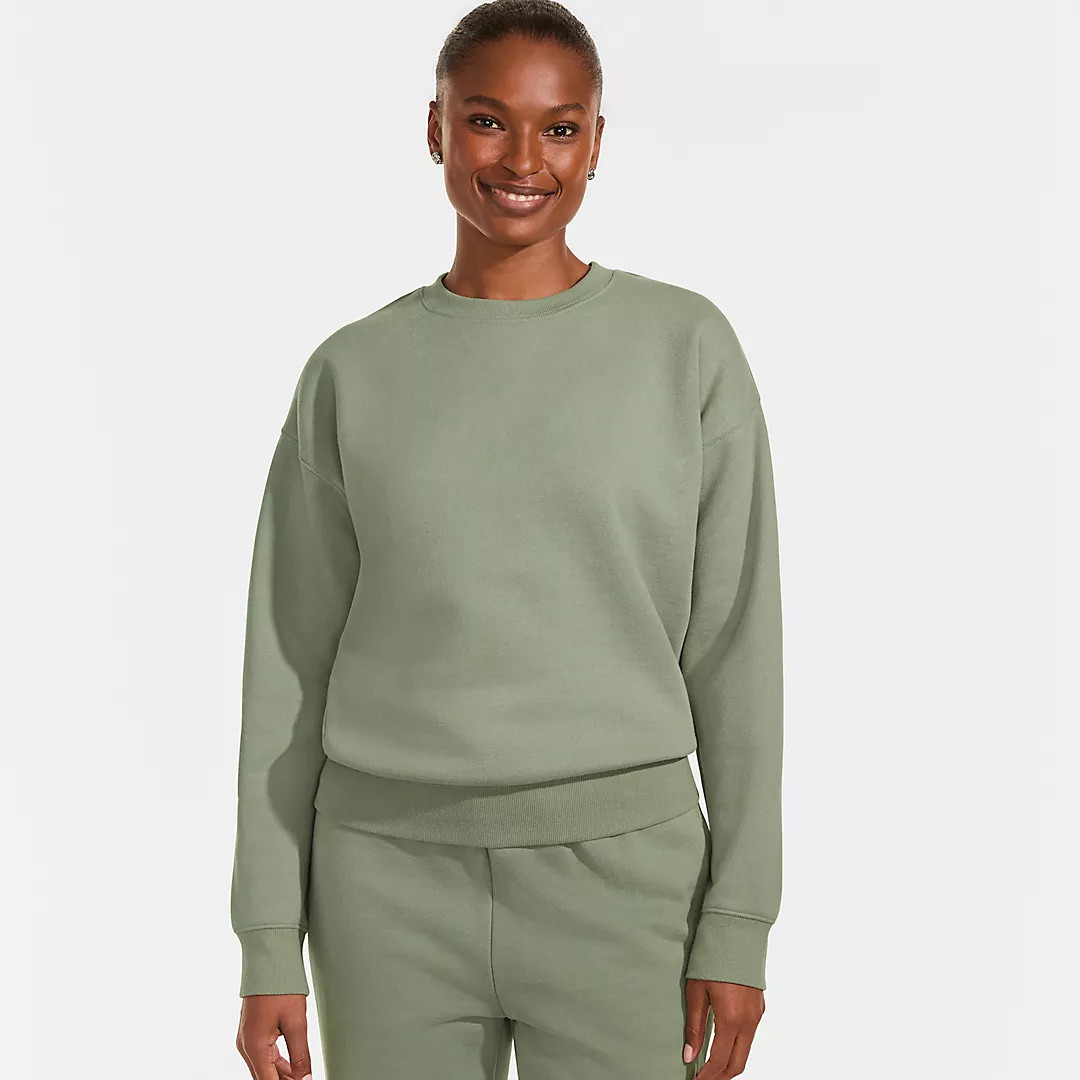 Women's Relaxed Serious Sweats Long Sleeve Crewneck Sweatshirt | Lands' End (US)